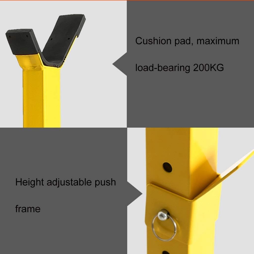 Adjustable Squat Rack Barbell Free Bench Press Squat Stands, Fitness Barbell Rack Weight Lifting Rack Bench Press, 10 Steps Height Adjustable, Strength Training Stand for Indo,Yellow-146*46*61cm