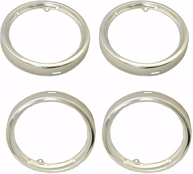 for Chevy for Impala 1964 64 Convertible Hardtop Wagon Headlight Headlamp Bezel 4pcs Set Polished Aluminum Left Right Front IMHL64-1