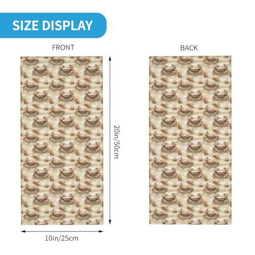 Neck Gaiters for Men Women - Retro Crab Print Head Scarf Balaclava Face Neck Scarf Mask Cover Bandana2