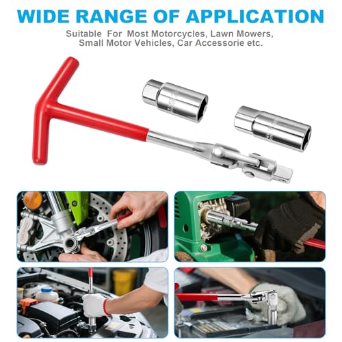 image for pwkauka 3Pcs Spark Plug Socket Wrench Set T-Handle, Universal 5/8