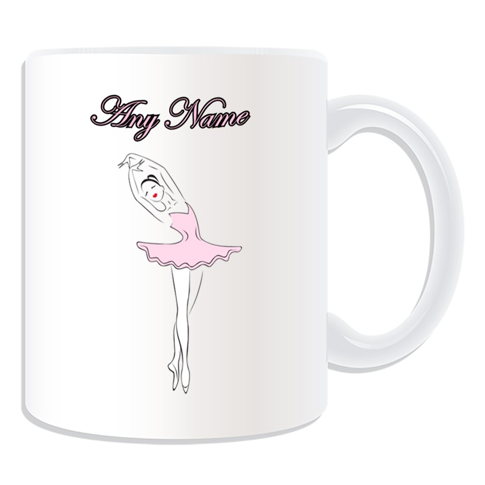 Unigift White Personalised Gift - Ballet Mug (Dance Design Theme, ) - Any Name/Message On Your Unique - Dancer