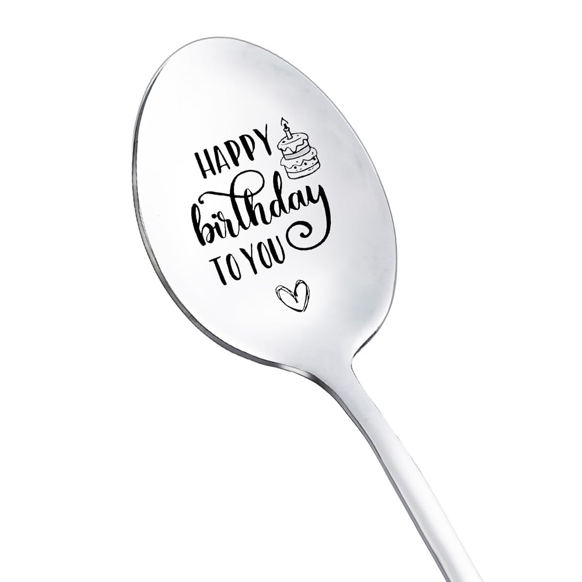 Birthday Gift Spoon for Women Men Happy Birthday to You Spoons for Daughter Brother Happy Birthday Gifts for Dad Grandson Coffee Lovers Gifts for Sister Friends Engraved Spoon