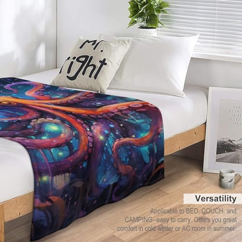 Plaid jeté canapé flanelle pieuvre avec impression 3D haute qualité - 7