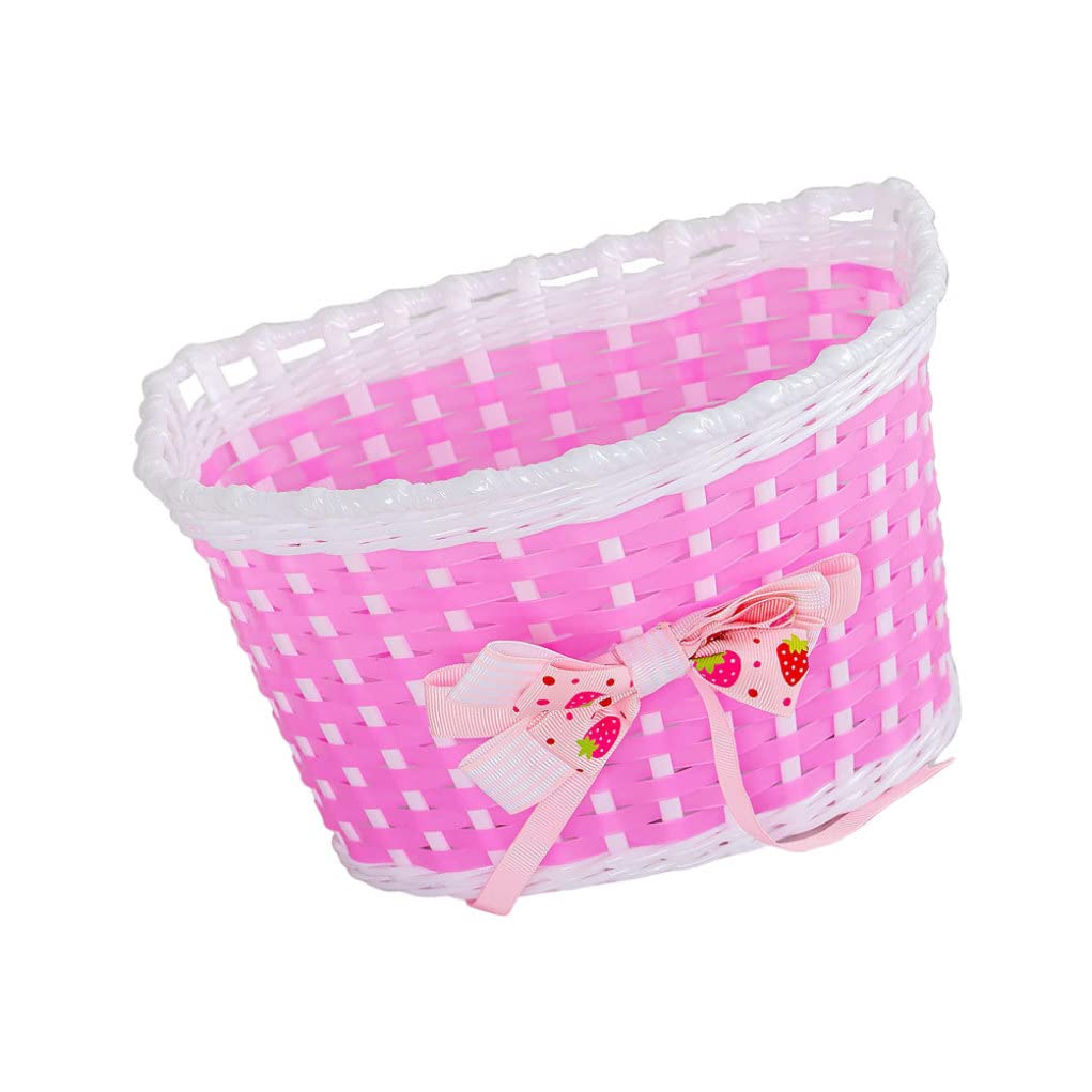 Kids Basket Bike Front Handlebar Replacement Basket with Bowknot Bike Accessory, Kids Basket