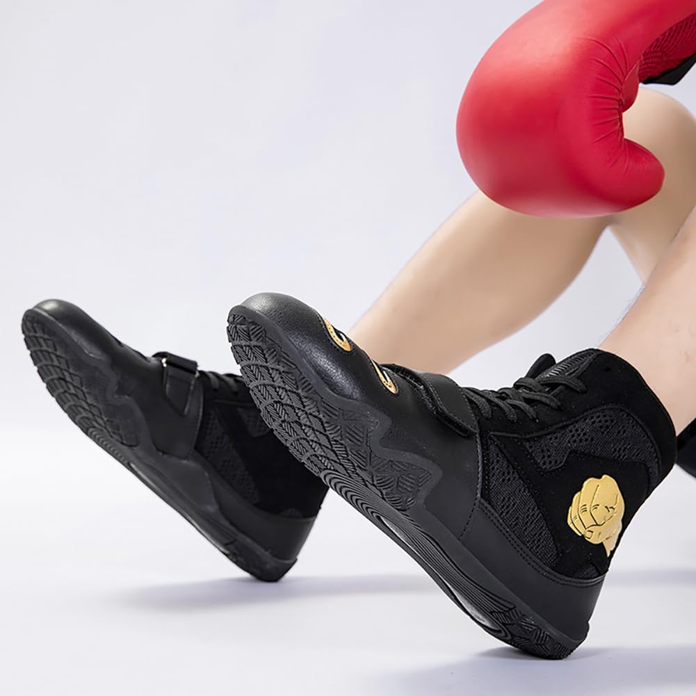 Męskie damskie buty treningowe Mid-Top, regulowana cholewka do owijania, antypoślizgowa ultracienka gumowa podeszwa, wygodne buty bojowe, pełne rozmiary