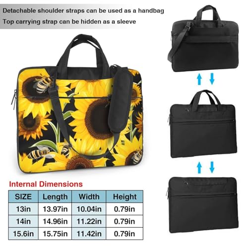 Bolso Tote para Laptop Sunflower Bees para hombres y mujeres miniatura 4