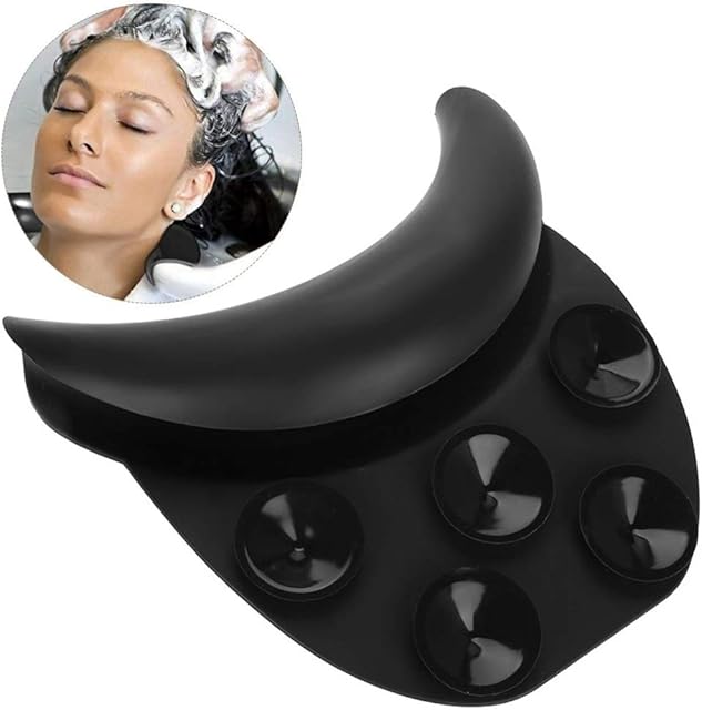 Portable Hair Washing Basin Sink, Shampoo Bowl Gel Neck Salon Spa Silicone Gripper Hair Washing Sink Neck Rest Cushion Pillow Basin Tool