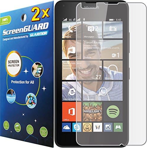 2x Microsoft Nokia Lumia 640 XL (w/ 5.7" LCD) Premium Clear LCD Screen Protector Guard Kit (2 pieces by GUARMOR)