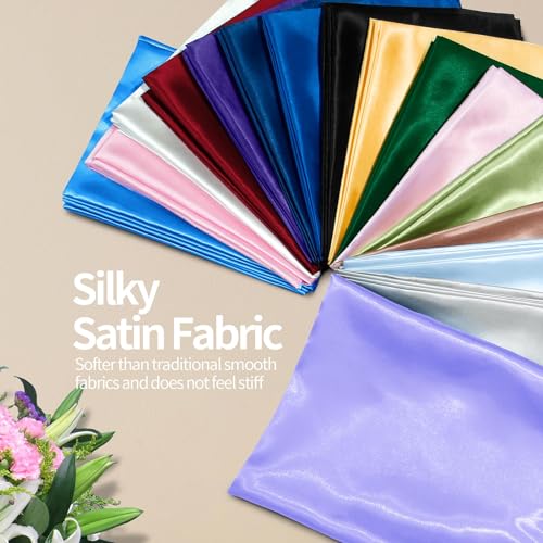 Homiest Lavender Satin Fabric by The Yard, 10 Yards x 58 Inch Charmeuse Satin Fabric Silky & Shiny Cloth Fabric, Smooth Bridal Satin Fabric for Wedding Dress, Clothing Making, DIY Crafts, Sewing