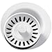 Elkay LKQD35WH Polymer Disposer Flange with Removable Basket Strainer and Rubber Stopper, White