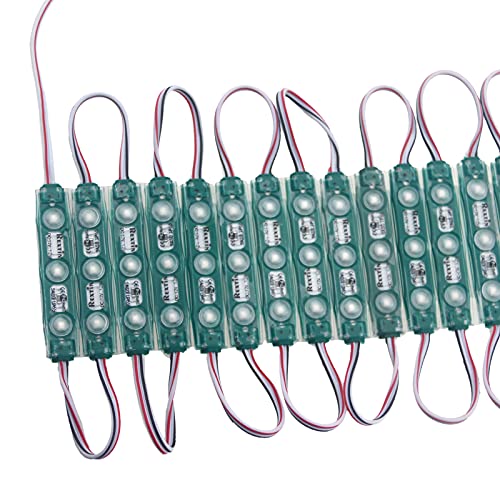 Image of Super Bright 200pcs 3 LED Module Green 2835 SMD Waterproof Decorative Light for Letter Sign Advertising Signs with Tape Adhesive Backside (Green)