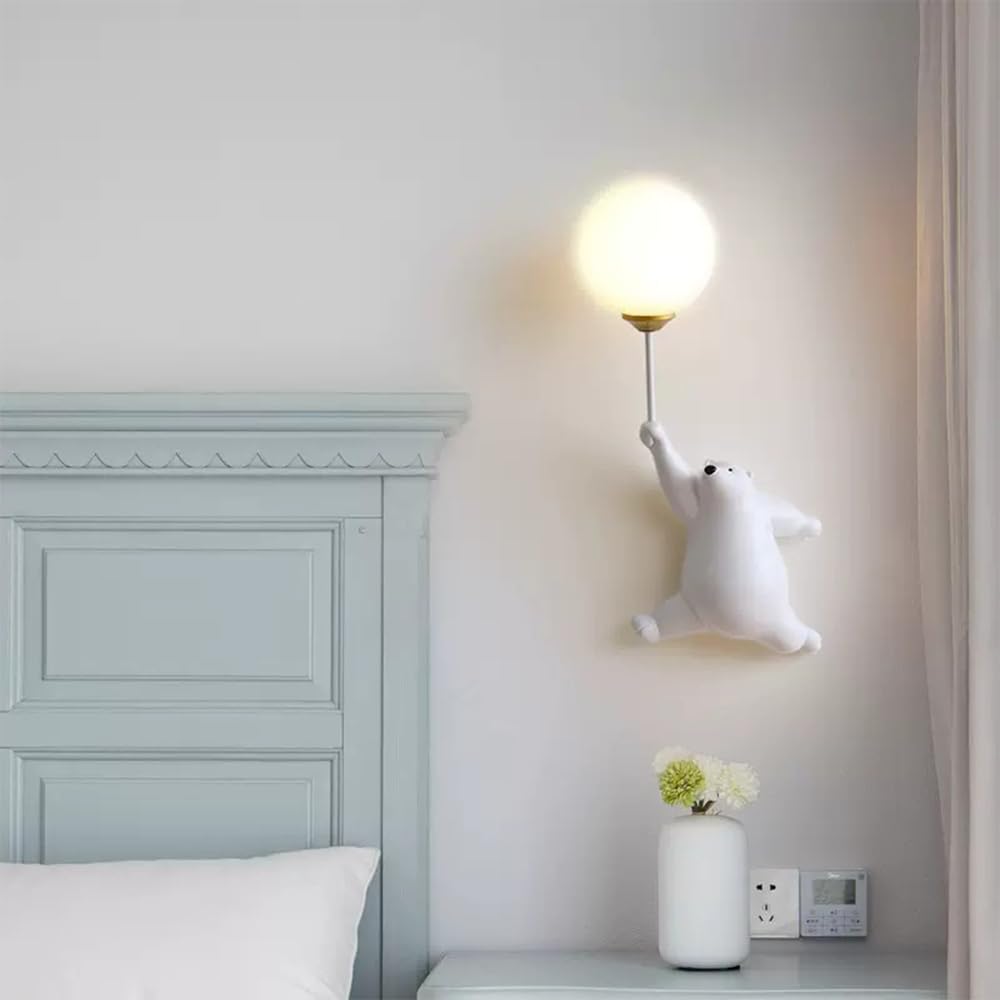 Lampada da parete a forma di orso cartone animato lampada da parete a palloncino lampada da parete per camera dei bambini apparecchio di illuminazione per montaggio a parete fata G9 applique c