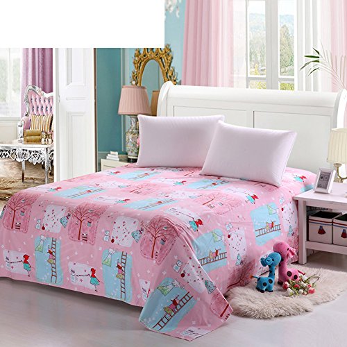 Draps lit double en coton anti-transpiration drap plat sergé imprimé