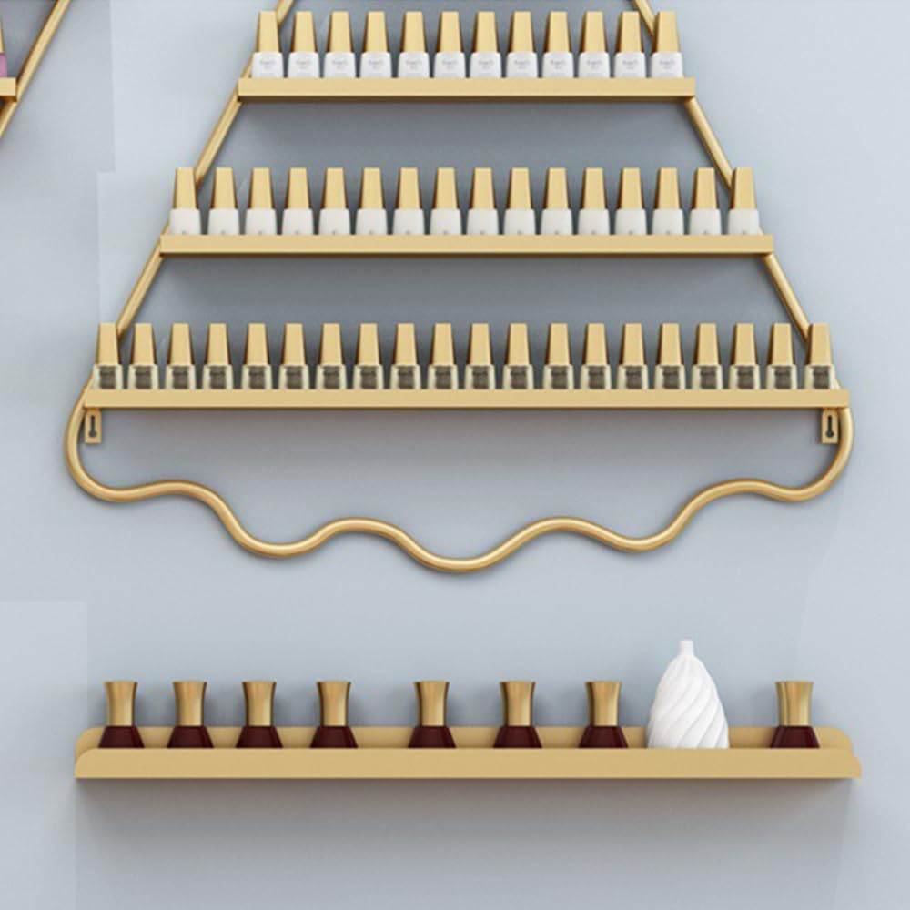 6 Set di Porta Smalto da Parete, Porta Smalto da Parete, Organizer per esporre Smalto, Porta Rossetto in Metallo per Spa, Salone di Bellezza, Negozio,Nero