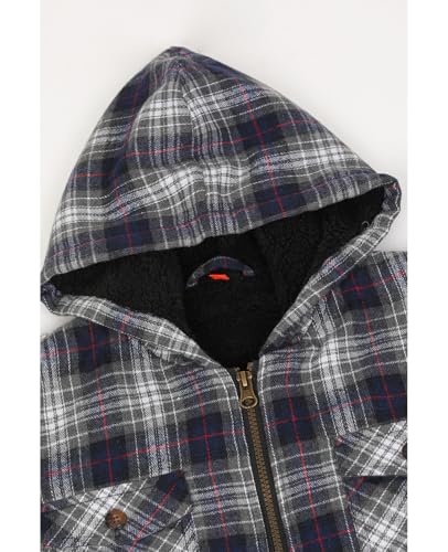 Image of ZENTHACE Boys Sherpa Fleece Lined Flannel Jacket