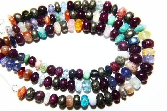 Perles rondelles en pierre naturelle percées sans défaut pour enfilage facile