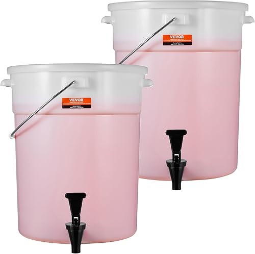 Miniatura 10 de VEVOR Dispensador de bebidas, 2 dispensadores de bebidas de 5 galones para fiestas, dispensador de jugo de plástico con grifo y tapa, dispensador de