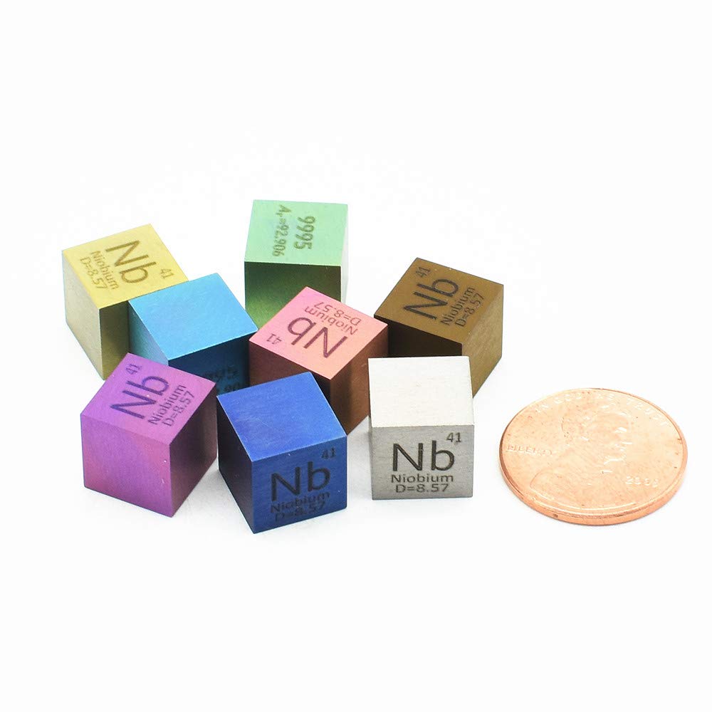 18 Cubes Métaux 10mm Kopinma - Éléments Tableau Périodique Tungstène/Cuivre