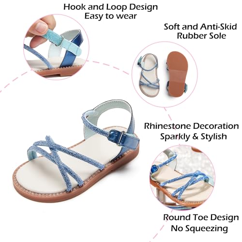 Image of PHIRAMIN Toddler Flower Girl Sandals - Girl Dress Shoes Toddler Little Kid Wedding Party