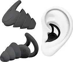 Protetor Auricular de Silicone com Cancelamento de Ruído para Dormir Ronco Trabalho, Estudar, Natação Esportes Supra Supply (Preto, Tamanho único)