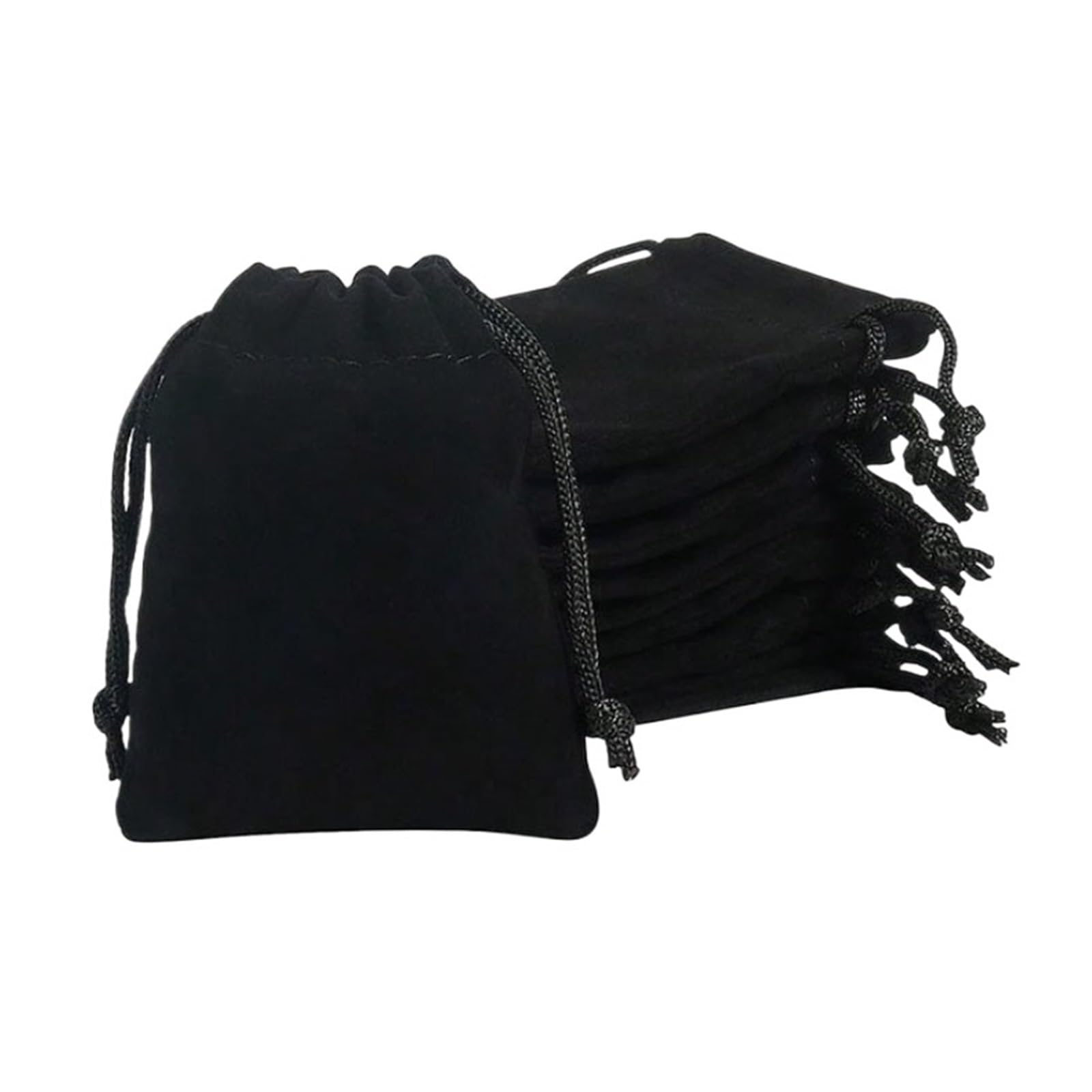 LXLAEOANG Velvet Jewellery Pouches 10x8cm Jewelry Packaging Velvet Pouch with Drawstring, Ideal for Bracelet, Necklace, Earrings, Key Chain(Black,3pcs)