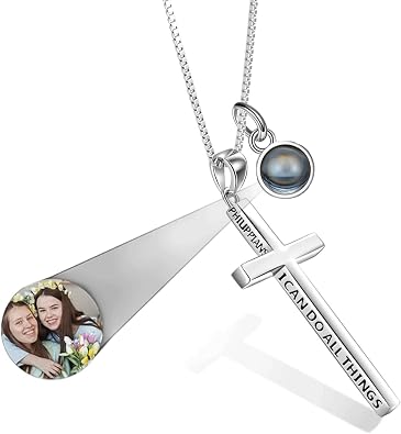 POPLYKE Cross Necklace 925 Sterling Silver Philippians 4:13 I Can Do All The Things Inspirational Necklace Gifts for Women Men 20+2''