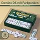 Queensell Domino-Set für Erwachsene mit farbigen Punkten – Doppel-6 Domino-Set, EIN klassisches Brettspiel für Kinder und Erwachsene – Standard Doppel-Sechs Dominos-Sets mit 28 Steinen