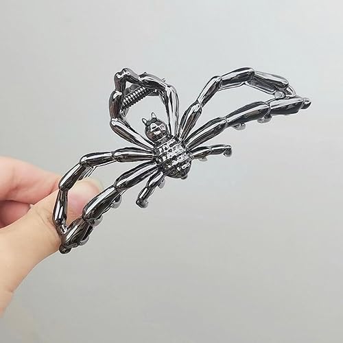 Miniatura 3 de ROMODIYA Pinza para el pelo de araña, clip de metal negro con diseño, accesorios para el cabello para cabello finogrueso, gran agarre fuerte