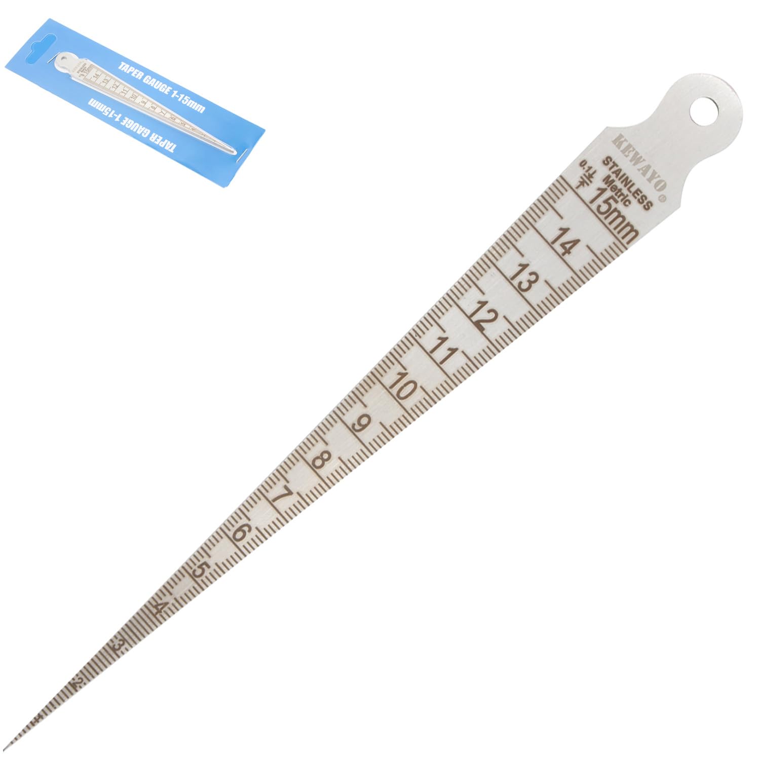 Gap Taper Gauge, 1-15mm 1/32-5/8 pollici in acciaio inox Gap Taper saldatura spessore calibro Gage Test Ulnar, pollice metro foro ispezione misura strumento