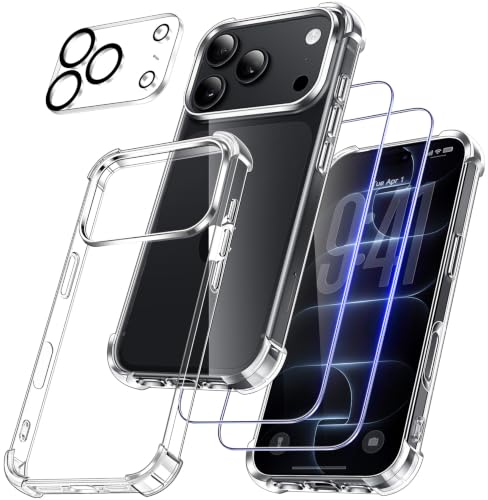FLLAO 4 en 1 Funda para iPhone 18 Pro MAX 6.9", Transparente
