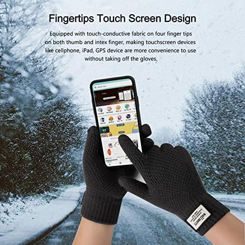 Long Keeper Knitted Winter Gloves for Women Men Elastic Touch Screen Warm Gloves Thermal Fleece Driving Gloves for Walking Running Cycling Outdoor