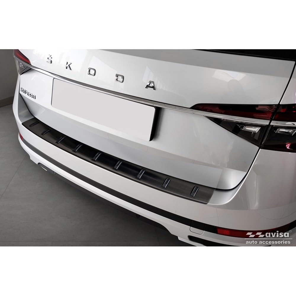 Avisa Schwarz Edelstahl Heckstoßstangenschutz Kompatibel Mit Skoda Superb Iii Combi 2015-2023 Inkl. Scout 'Strong Edition'