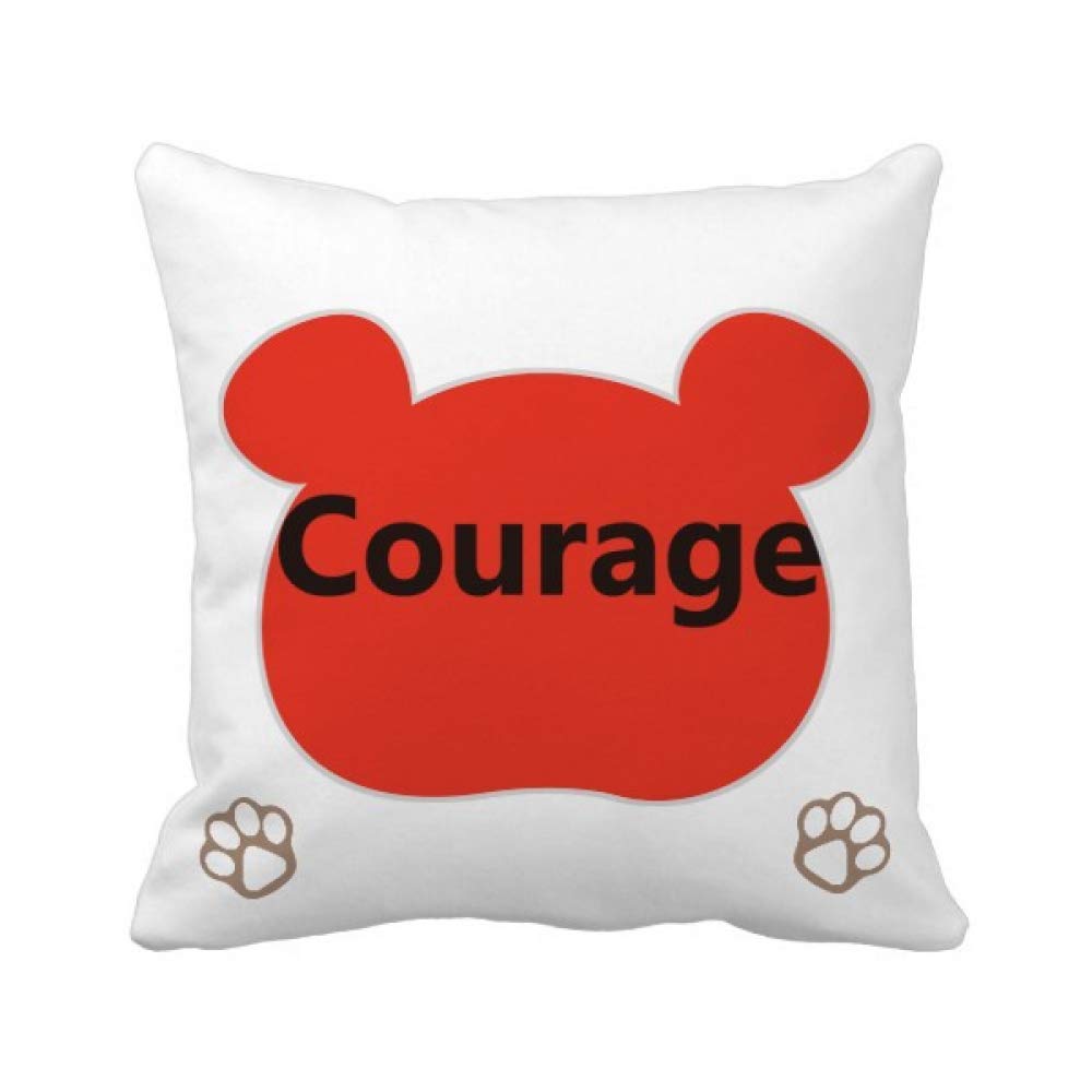Coussin courage citation inspirante ours housse cadeau idéal pour anniversaire et fête