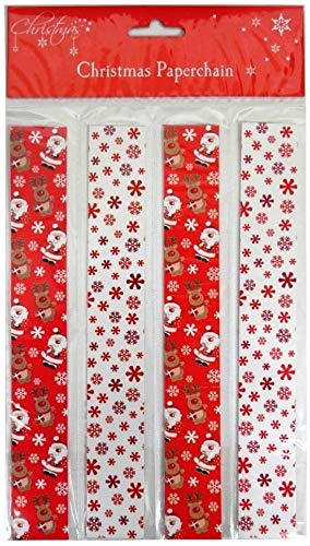 Toyland® Red And White Paper Chains - Novelty Christmas Decorations