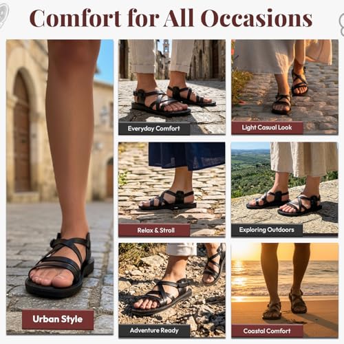 Image of Holy Land Market Men /Women Biblical Jesus Leather Sandals /Slides From Jerusalem (Yashua-Style II)