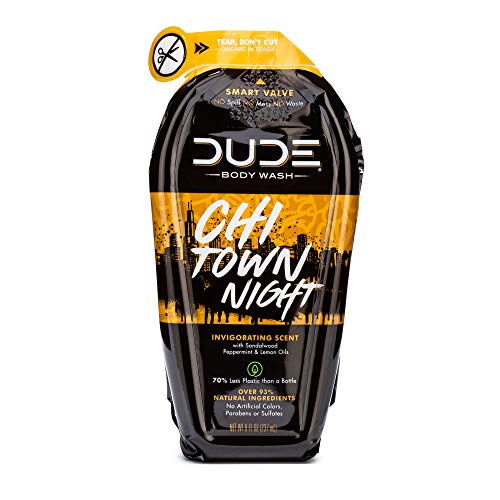 Dude Body Wash, Natural Castile Soap for Men, Chi Town Night Scent Containing