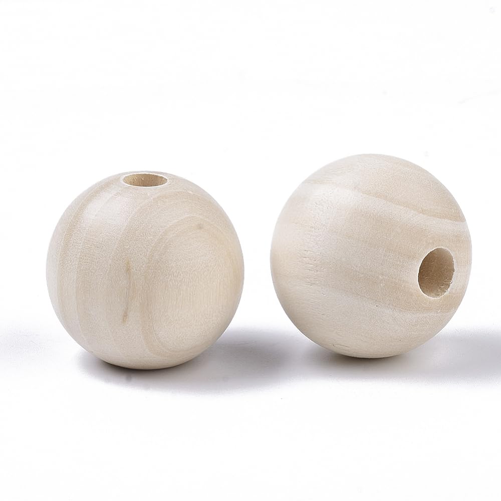 DanLingJewelry Holzperlen für Makramee, Heimdekoration, 30 mm, 150 Stück