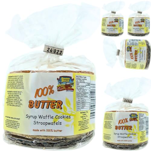Double Dutch%100 Butter Stroopwafels syrup waffle cookies 8 CT x 5 Packs