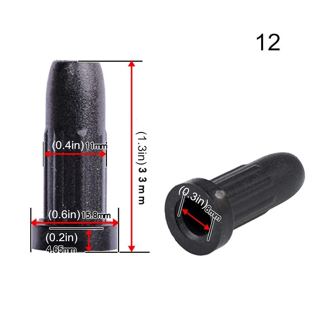 2" 50 mm Lenkrollen, Lenkrollen, PVC-Räder mit Bremse, Schwerlast-Möbelrollen, Ersatzrollen, Vorbaugröße 8 x 38 mm, Belastung 120 kg, 4 Stück, Schwarz