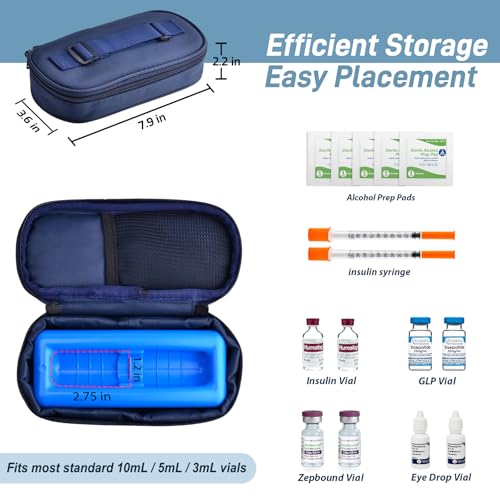 cruxer insulin vial cooler travel casediabetes carrying insulated bag for supplies keep medicine cooldiabetic small bottle protector kit for storageportable mini pack with protective ice brick