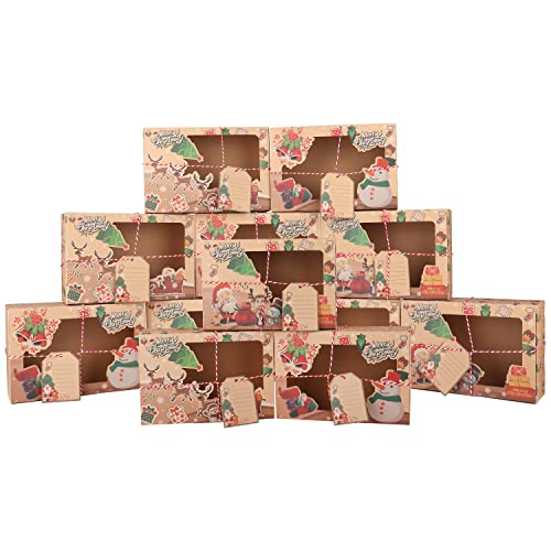 Quazilli 15 cajas para magdalenas de 6 agujeros, papel kraft para pastelitos de panadería para postres, pasteles, pasteles (C) Cover