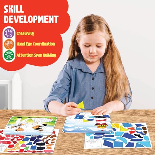 Image of SparkLPlay Sticker by Number | Mosaic Art Kit for Kids, 6 DIY Activities