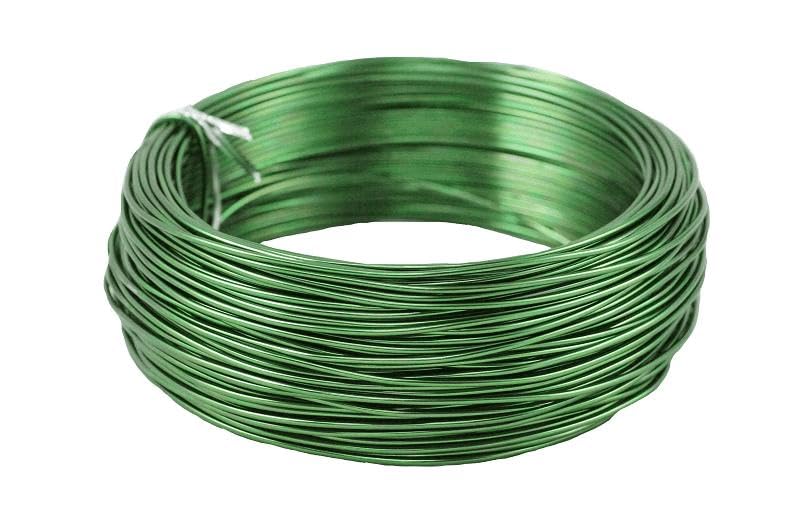 Fil d'aluminium TANEA INNA-Glas vert laqué 60 m pour art floral exigeant
