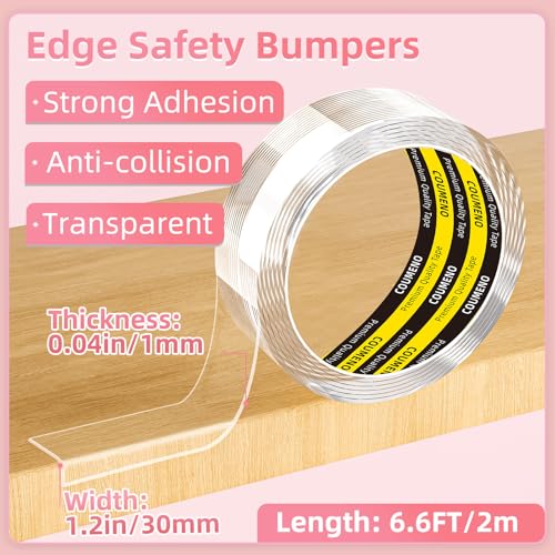 Image of Clear Soft Corner Protectors for Baby Safety, 1.2in x 6.6FT, Baby Proof Corner Guards & Edge Protectors, Table Bumper for Furniture, Window & Wall Edge Protection