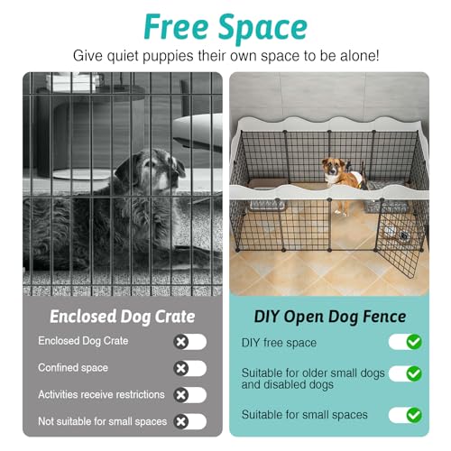 BNOSDM Dog Pet Playpen Metal Wire Puppy Fence Indoor, Portable Yard with Door Small Animal Exercise Pen for Small-Sized Senior Dog, Disabled Dog, Rabbit BNOSDM Dog Pet Playpen Metal Wire Puppy Fence Indoor, Portable Yard with Door Small Animal Exercise Pen for Small-Sized Senior Dog, Disabled Dog, Rabbit