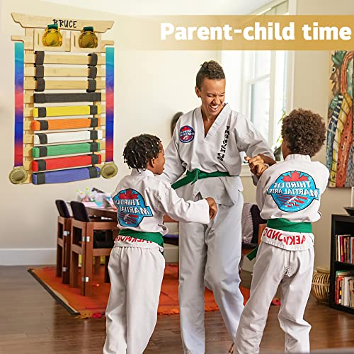Ihel Karate Belt Display Rack 10/12 Belt - Taekwondo Belt Display, Personalize With Stickers And Medal Display Case For Bjj, Jiu Jitsu, Tkd, Martial… (Bamboo-10) #TOP7