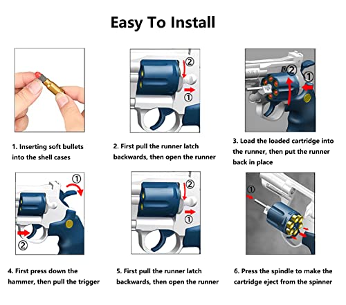 Toy Gun Soft Bullet Toy Revolver, Educational Model Toys Pistol Shooting Games Shell Ejecting Toy Guns Foam Blaster, Can Fire Sponge Bullets, Water Gel Beads, Gifts For Kids Boys Girls #TOP4