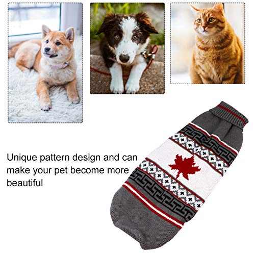 POPETPOP Fantasia de Natal Do Animal de EstimaÃ§Ã£o ImpressÃ£o de Folha de Bordo SuÃ©ter de Cachorro