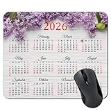 2026 Calendar HD Font Flowers Spring Flower Wooden Table Romantic Natural Farmhouse Country Style Mouse pad, Non-Slip Personalized Rectangular, Size: 9.5 x 7.9 inches…