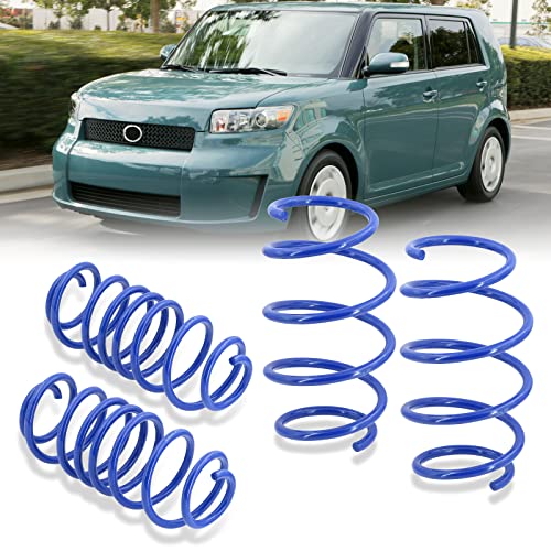 Ajp Distributors 1.1" Front & 2.2" Rear Drop Lower Height Suspension Coil Lowering Springs Kit Blue Compatible/Replacement For Xb E150 2008 2009 2010 2011 2012 2013 2014 2015 08 09 10 11 12 13 14 15 #TOP7